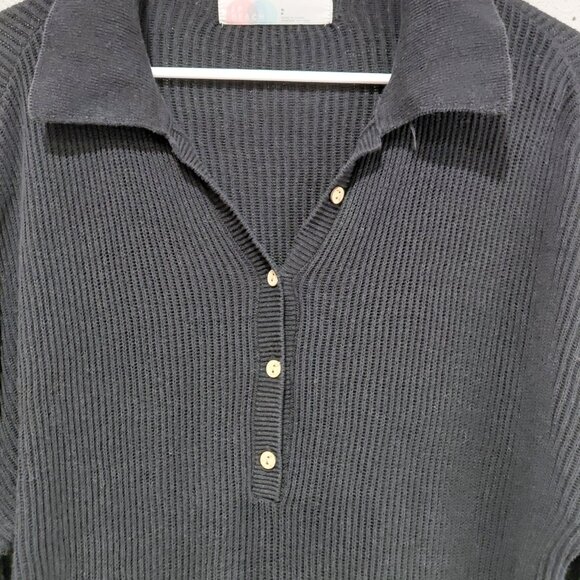 Free People Beach Black Romper Long Sleeve Boho Beach Picnic Comfy Small - Picture 2 of 6